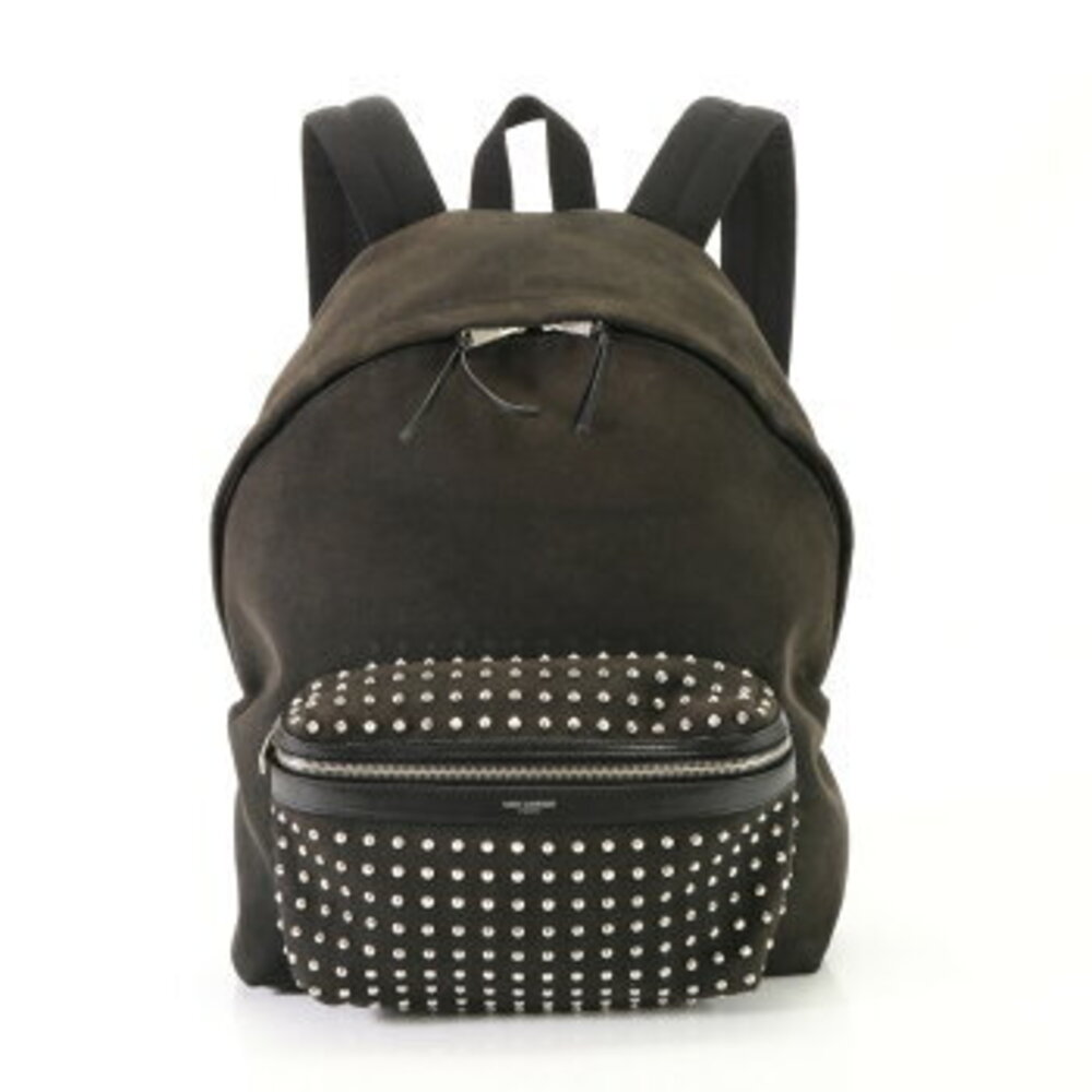 Saint Laurent canvas bag shoulder leather backpack Paris document business - Picture 2 of 14